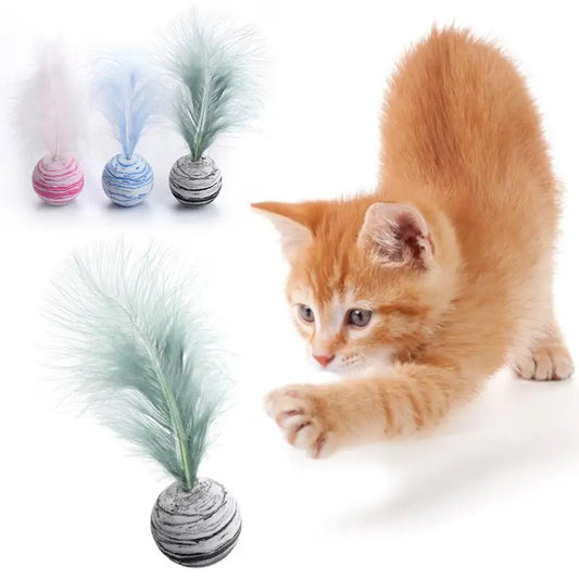 Cat Feather Toy Ball interactive fun