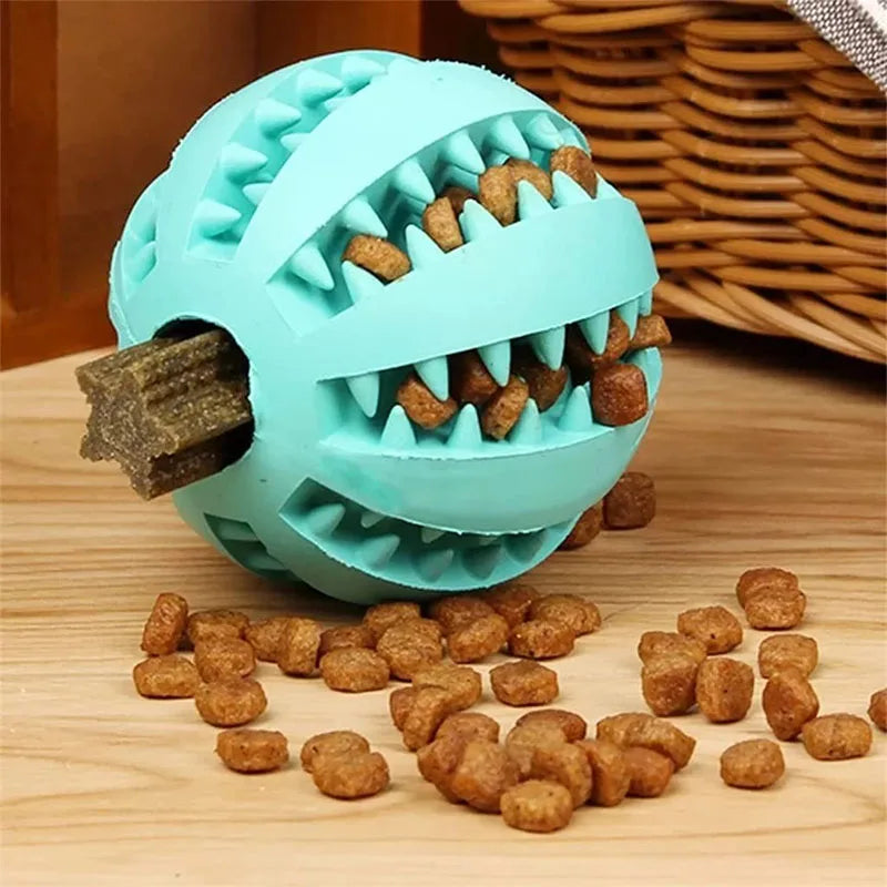 Dog Rubber Ball - Tooth Cleaning -  Food Feeder