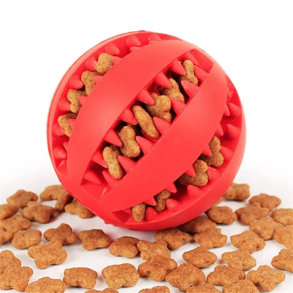 Dog Rubber Ball - Tooth Cleaning -  Food Feeder