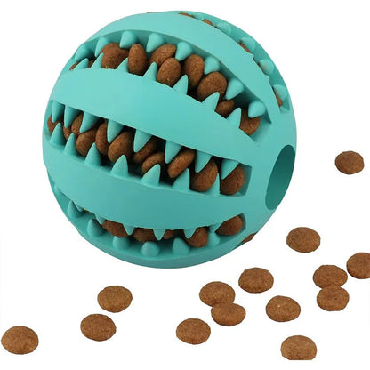 Dog Rubber Ball - Tooth Cleaning -  Food Feeder