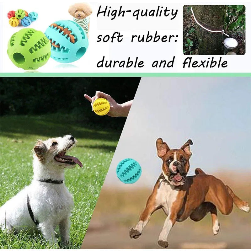 Dog Rubber Ball - Tooth Cleaning -  Food Feeder